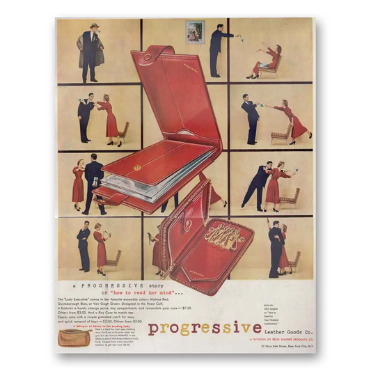 1949 Progressive Leather Goods Lady Executive Vintage Magazine Print Ad