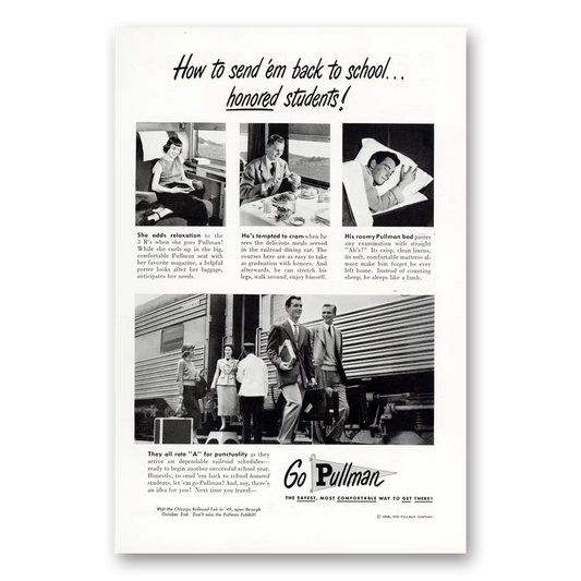 1949 Pullman Chicago Railroad Fair Vintage Magazine Print Ad