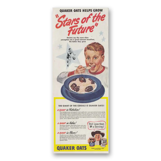 1949 Quaker Oats Stars of the Future Basketball Vintage Magazine Print Ad