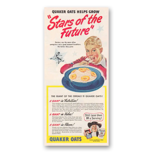 1949 Quaker Oats Stars of the Future Vintage Magazine Print Ad