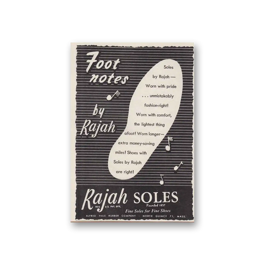 1949 Rajah Soles Foot Notes Vintage Magazine Print Ad