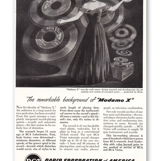 1949 RCA Television Madame X Vintage Magazine Print Ad