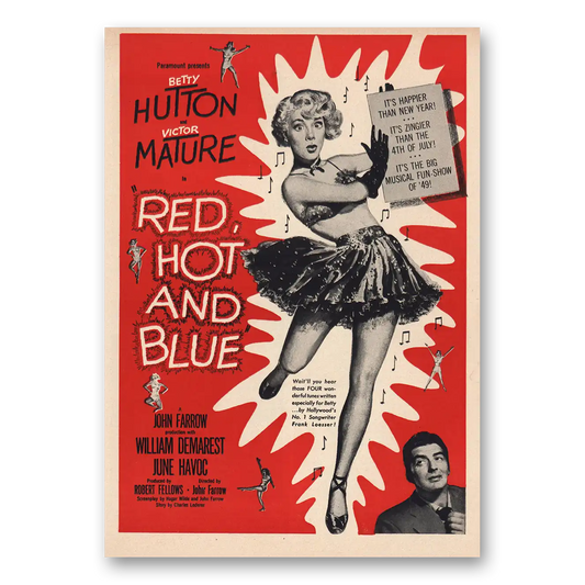 1949 Red Hot and Blue Promo Betty Hutton Vintage Magazine Print Ad