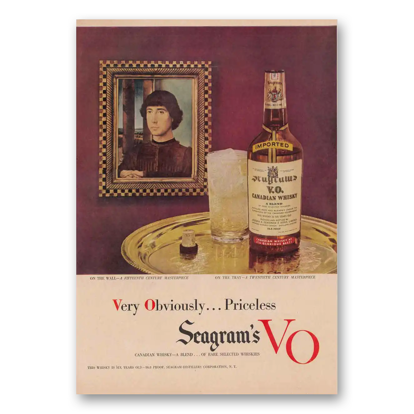 1949 Seagrams VO Whisky Very Obviously Priceless Masterpiece Vintage Magazine Print Ad