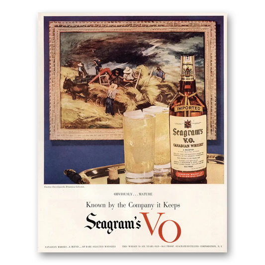 1949 Seagrams VO Whisky Obviously Mature Vintage Magazine Print Ad