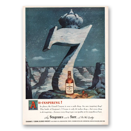 1949 Seagrams 7 Crown Whiskey Ah Inspiring Vintage Magazine Print Ad