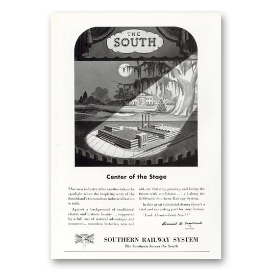 1949 Southern Railway South Center of the Stage Vintage Magazine Print Ad