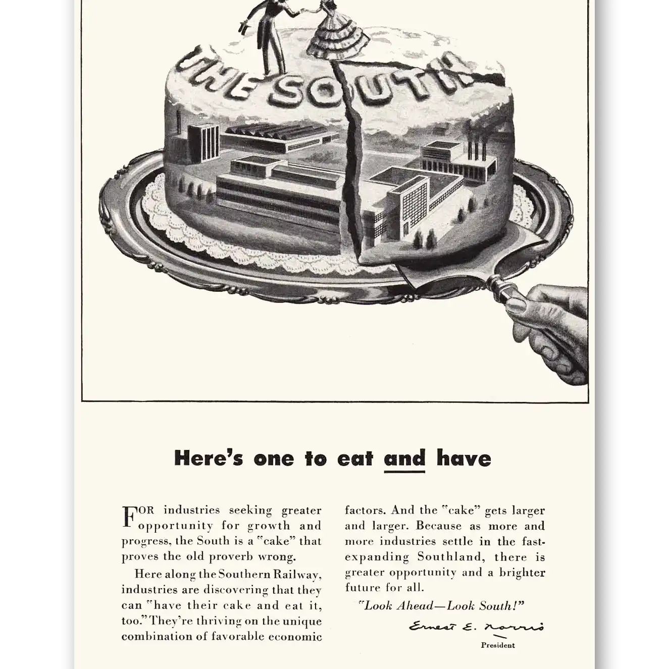 1949 Southern Railway One to Eat and Have Vintage Magazine Print Ad