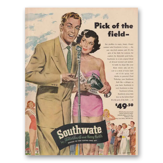 1949 Southwate Clothes Schloss Bros Kerry Keith Vintage Magazine Print Ad