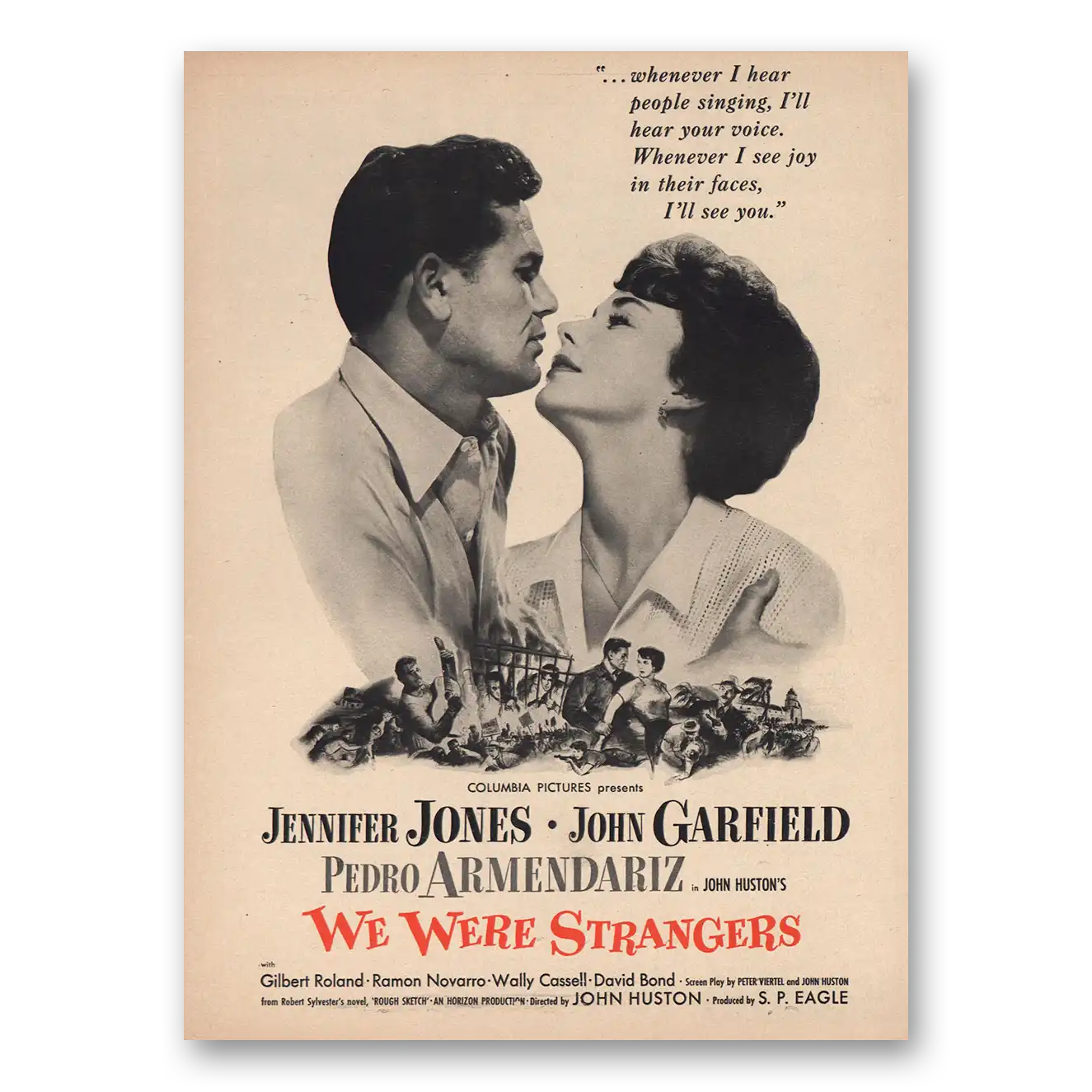 1949 We Were Strangers Promo Jennifer Jones Vintage Magazine Print Ad