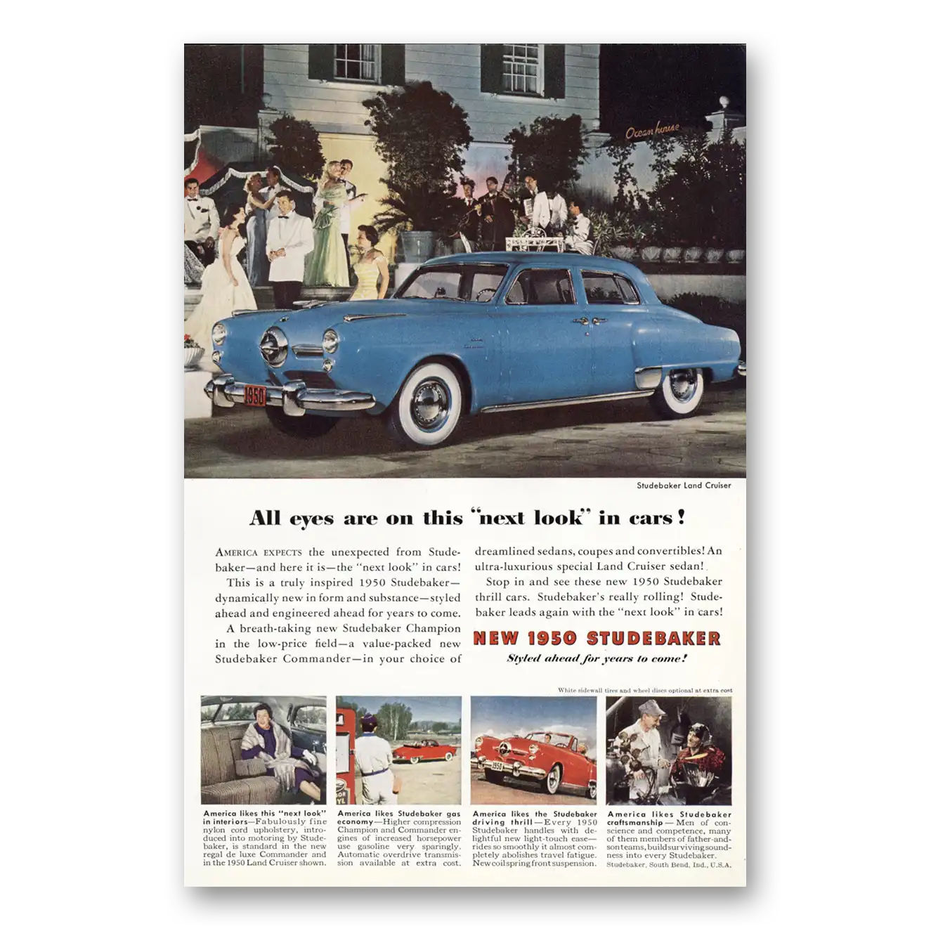 1949 Studebaker Land Cruiser All Eyes Are On This Vintage Magazine Print Ad