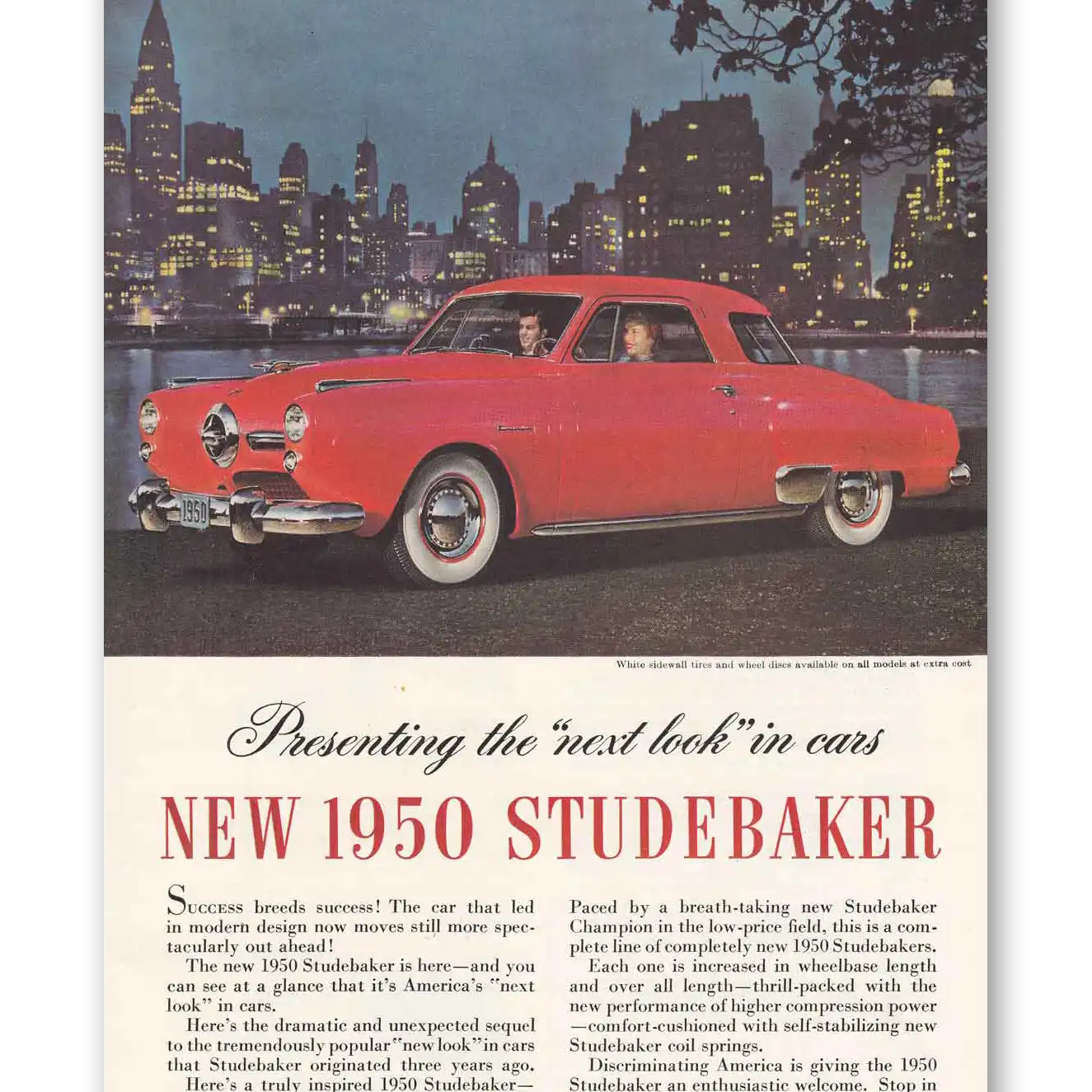 1949 Studebaker Champions Presenting the New Look in Cars Vintage Magazine Print Ad