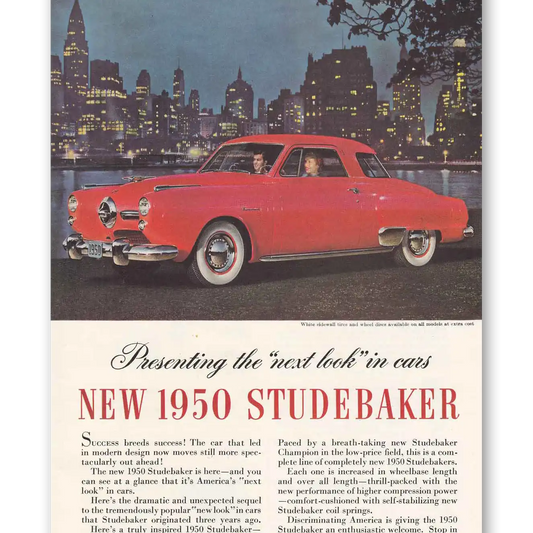 1949 Studebaker Champions Presenting the New Look in Cars Vintage Magazine Print Ad