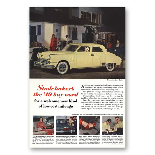 1949 Studebaker Land Cruiser Welcome New Kind Low Cost Mileage Vintage Magazine Print Ad