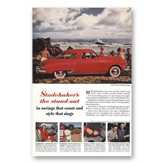 1949 Studebaker Commander Commander Starlight Stand Out in Savings Vintage Magazine Print Ad