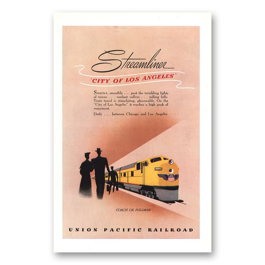 1949 Union Pacific Railroad Streamliner Vintage Magazine Print Ad