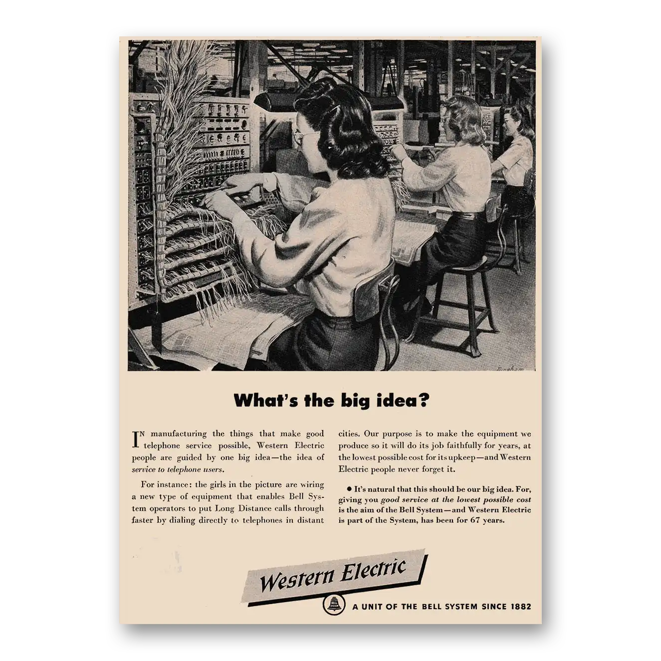 1949 Western Electric What's the Big Idea Vintage Magazine Print Ad