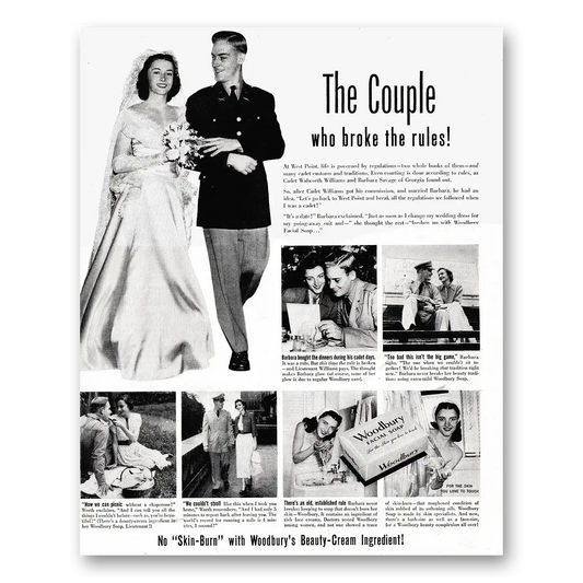 1949 Woodbury Facial Soap Couple Who Broke the Rules Vintage Magazine Print Ad