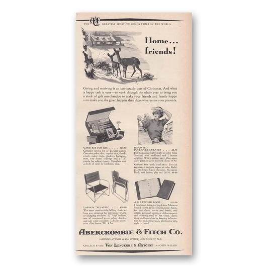 1950 Abercrombie & Fitch Home Friends Giving and Receiving Vintage Magazine Print Ad