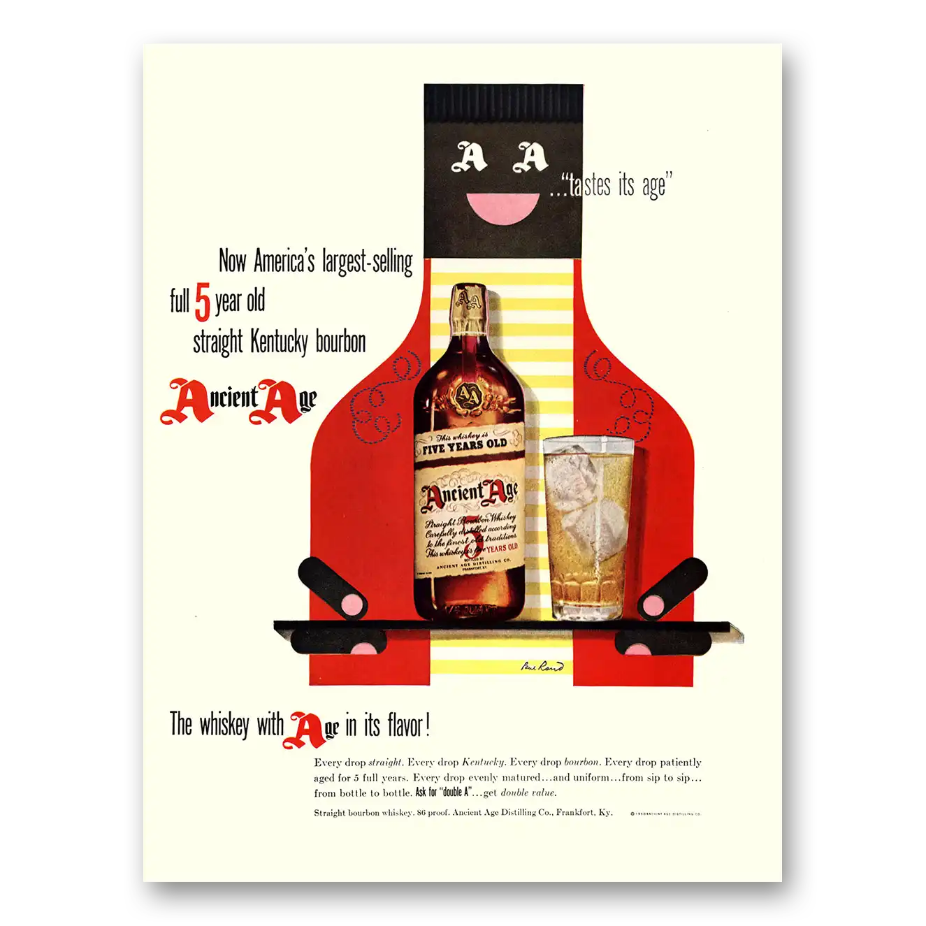 1950 Ancient Age Whiskey Tastes Its Age Vintage Magazine Print Ad