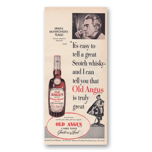 1950 Old Angus Whisky James Montgomery Flagg Vintage Magazine Print Ad