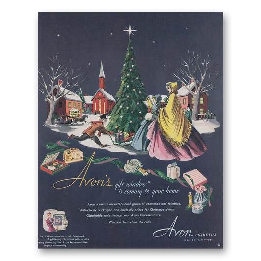 1950 Avon Gift Window Is Coming To Your Home Vintage Magazine Print Ad