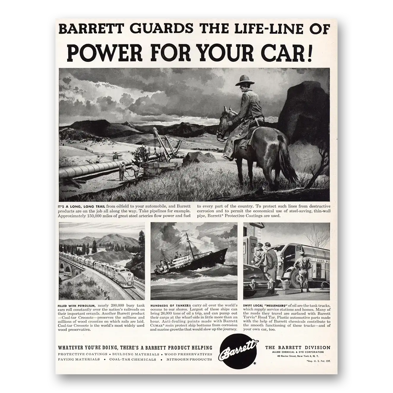 1950 Barrett Power For Your Car Vintage Magazine Print Ad