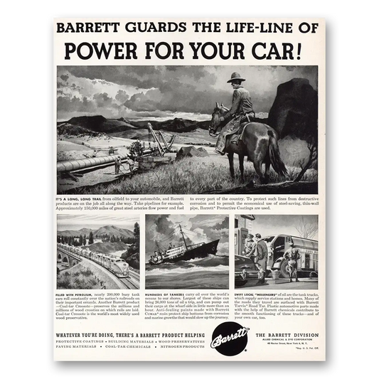 1950 Barrett Power For Your Car Vintage Magazine Print Ad