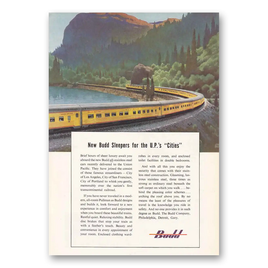 1950 Budd Budd Sleepers for the UPs Cities Vintage Magazine Print Ad