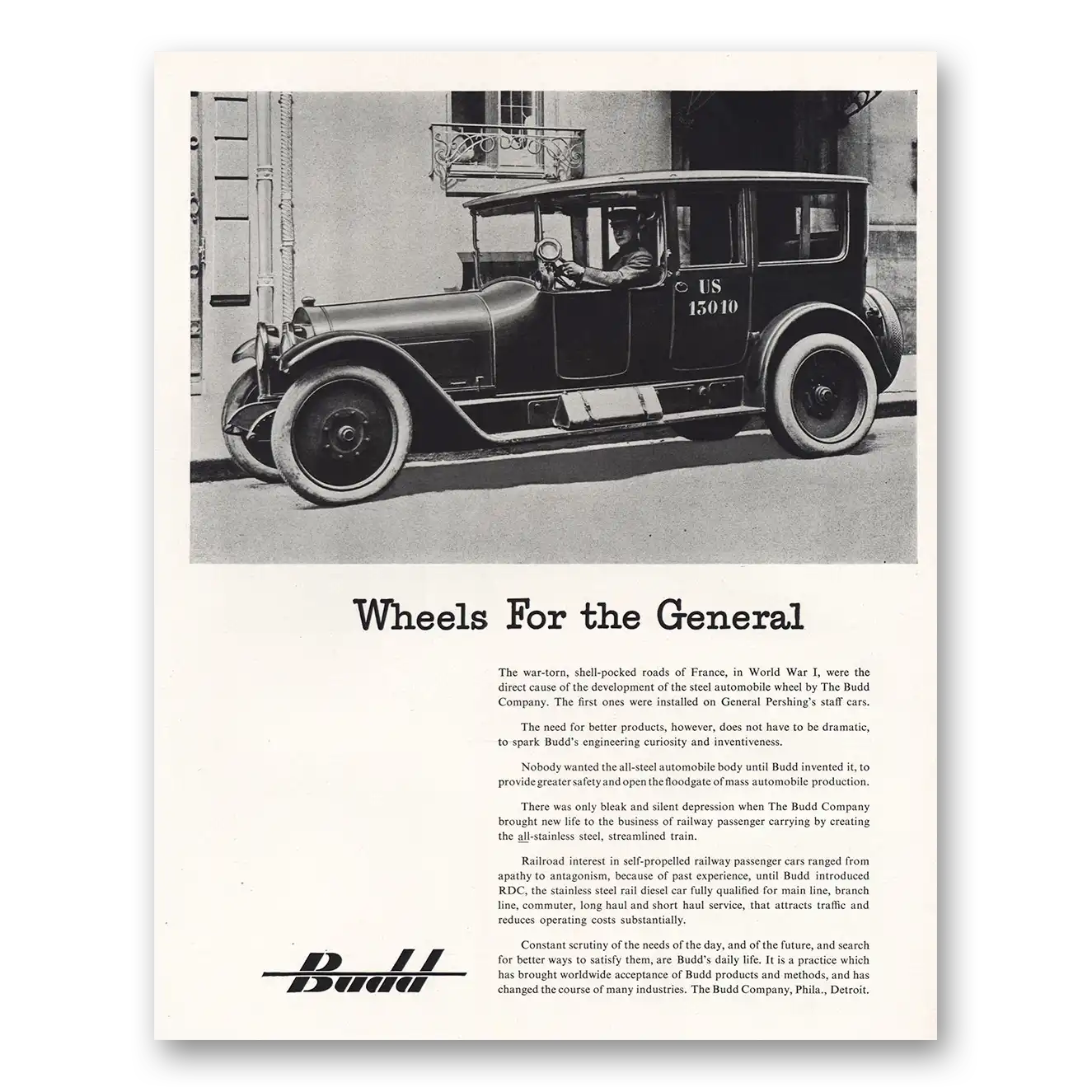 1950 Budd Wheels for the General Vintage Magazine Print Ad