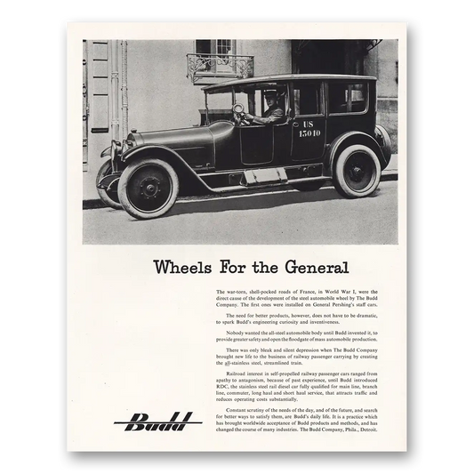 1950 Budd Wheels for the General Vintage Magazine Print Ad