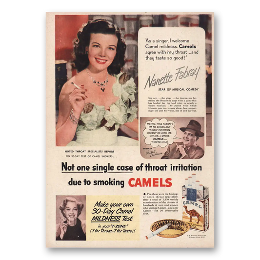 1950 Camel Cigarettes Nanette Fabray Vintage Magazine Print Ad