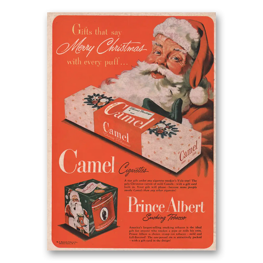 1950 Camel Cigarettes Merry Christmas With Every Puff Vintage Magazine Print Ad