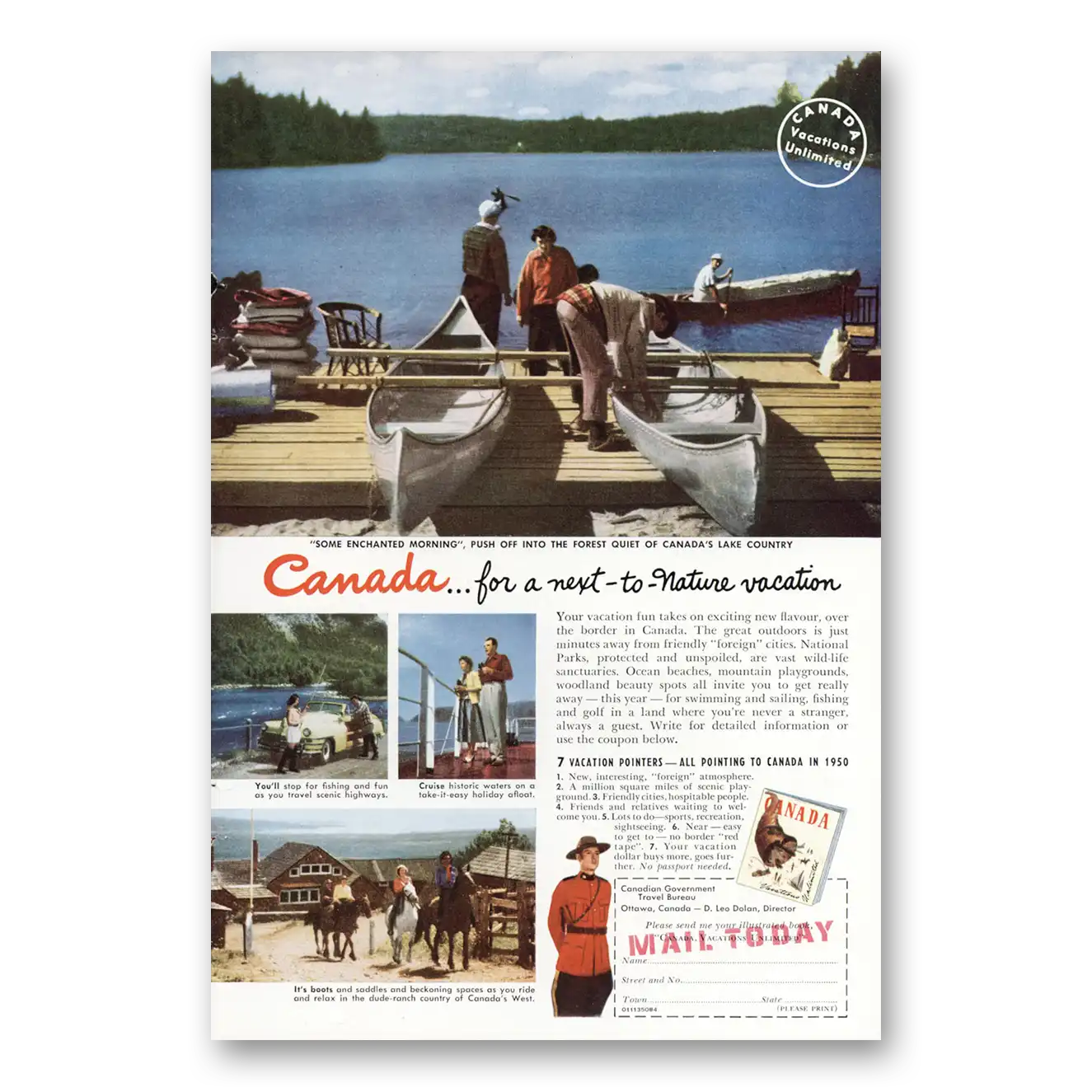 1950 Canada Some Enchanted Morning Vintage Magazine Print Ad