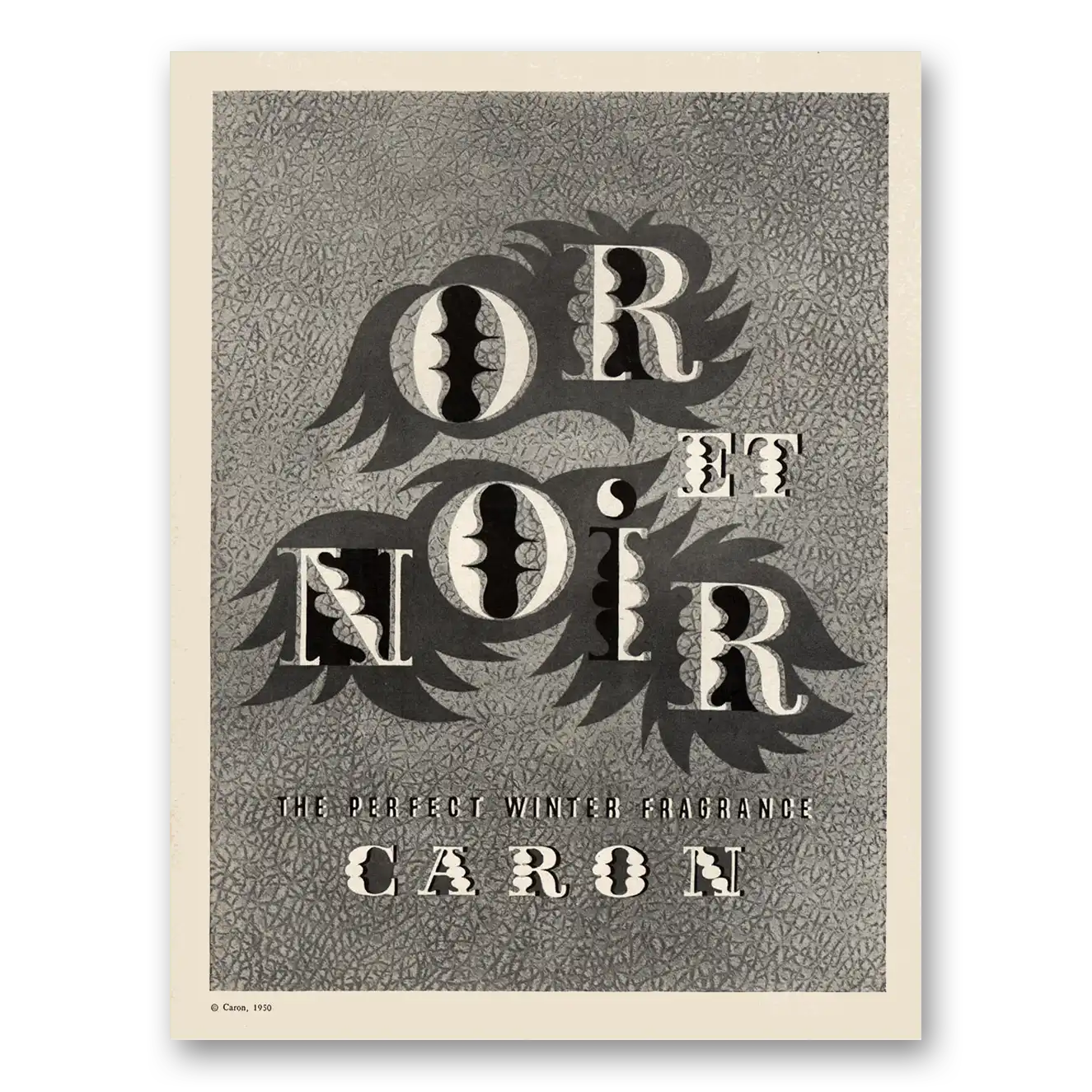 1950 Caron Or Et Noir Perfume Perfect Winter Fragrance Vintage Magazine Print Ad