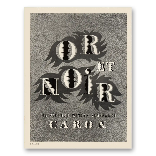 1950 Caron Or Et Noir Perfume Perfect Winter Fragrance Vintage Magazine Print Ad