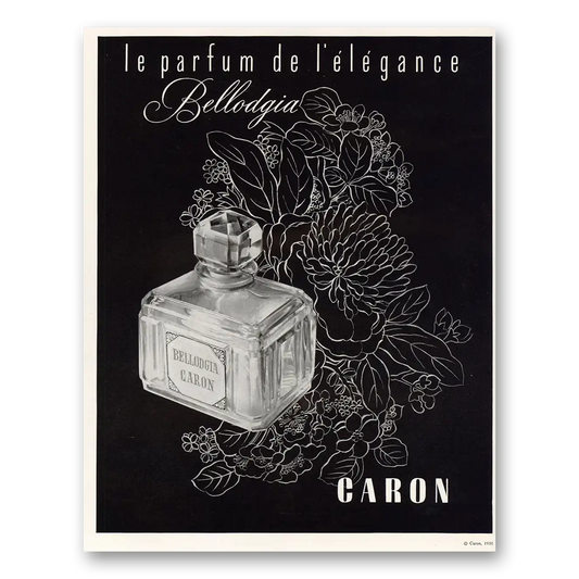 1950 Caron Bellodgia Perfume Le Parfum de l Elegance Vintage Magazine Print Ad