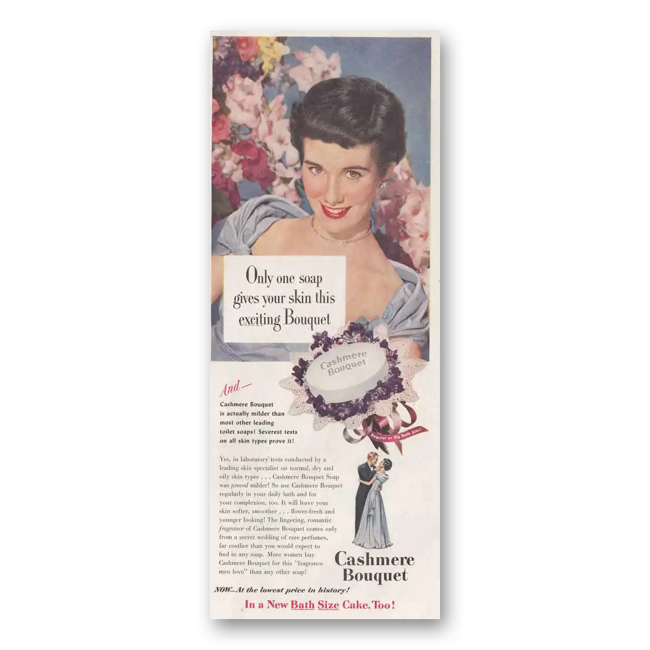 1950 Cashmere Bouquet Soap Only One Soap Vintage Magazine Print Ad