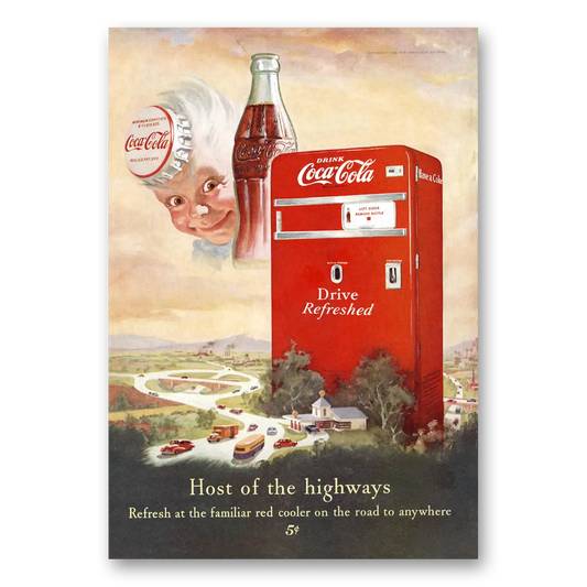 1950 Coca Cola Host of the Highways Vintage Magazine Print Ad