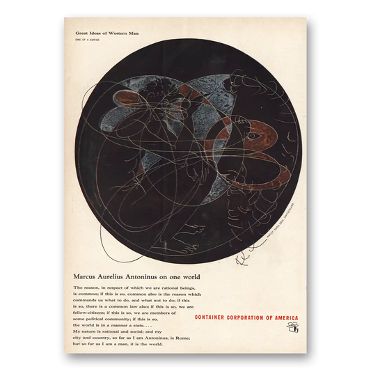 1950 Container Corporation of America Marcus Aurelius Antoninus Vintage Magazine Print Ad