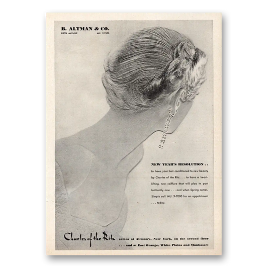 1950 Charles of the Ritz Cosmetics New Years Resolution Vintage Magazine Print Ad