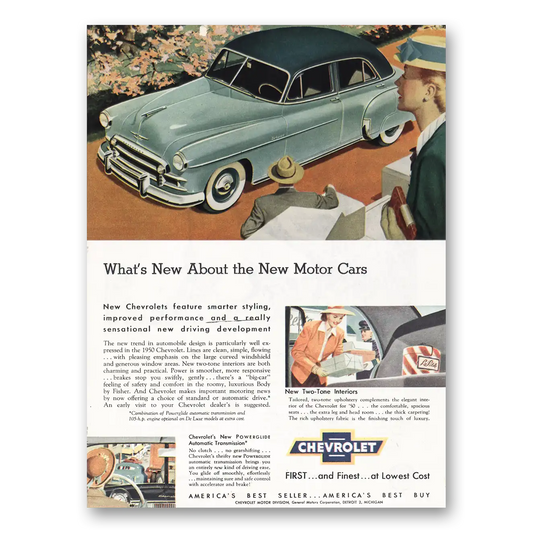 1950 Chevrolet Whats New About New Motor Cars Vintage Magazine Print Ad