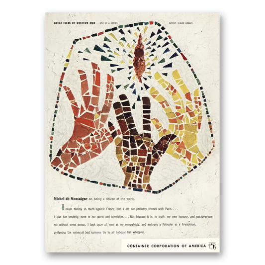 1950 Container Corporation of America Michel de Montaigne Vintage Magazine Print Ad