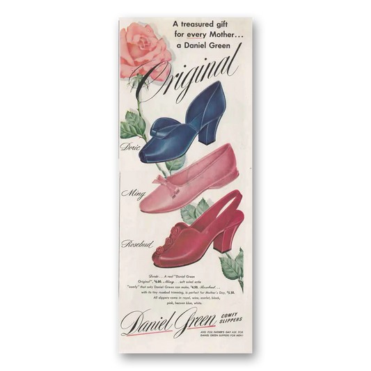 1950 Daniel Green Slippers Treasured Gift for Every Mother Vintage Magazine Print Ad