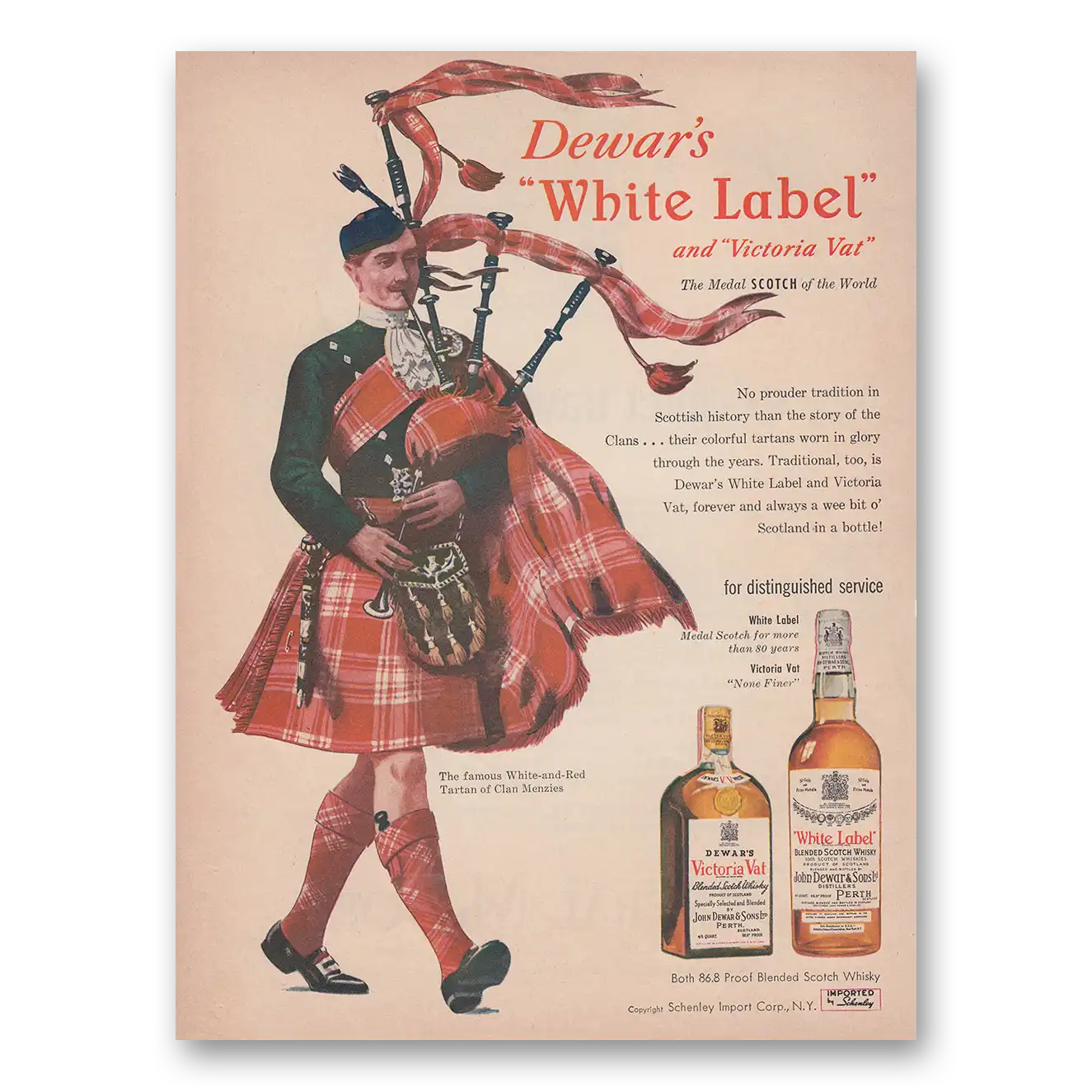 1950 Dewars White Label Victoria Vat No Prouder Tradition Vintage Magazine Print Ad