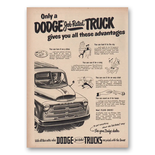 1950 Dodge Trucks Gives All These Advantages Vintage Magazine Print Ad