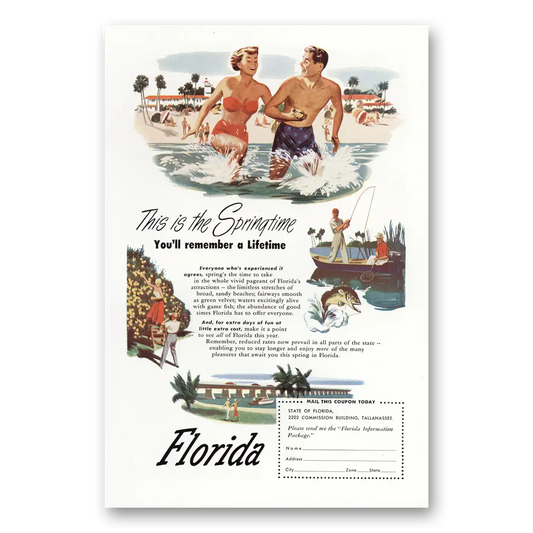 1950 Florida This is the Springtime Vintage Magazine Print Ad