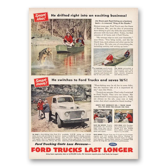 1950 Ford Trucks Drifted Right Into Exciting Business Vintage Magazine Print Ad