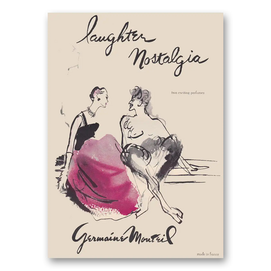 1950 Germaine Monteil Cosmetics Laughter Nostalgia Vintage Magazine Print Ad