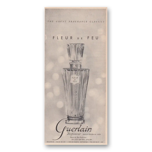 1950 Fleur de Feu Perfume Great Fragrance Classics Vintage Magazine Print Ad